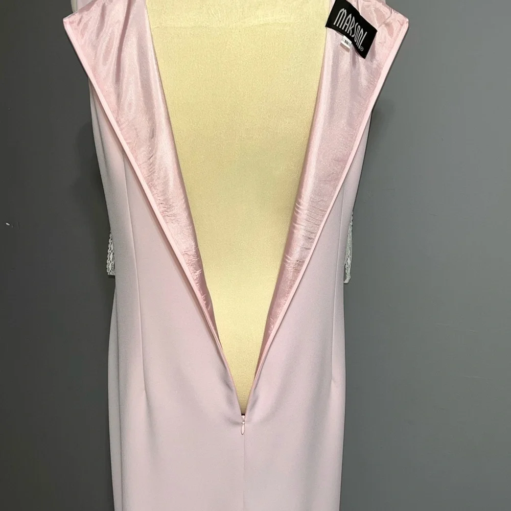 Marsoni Elegant Light Pink Skirt Suit with Silver Accents size 18 - Picture 5 of 10